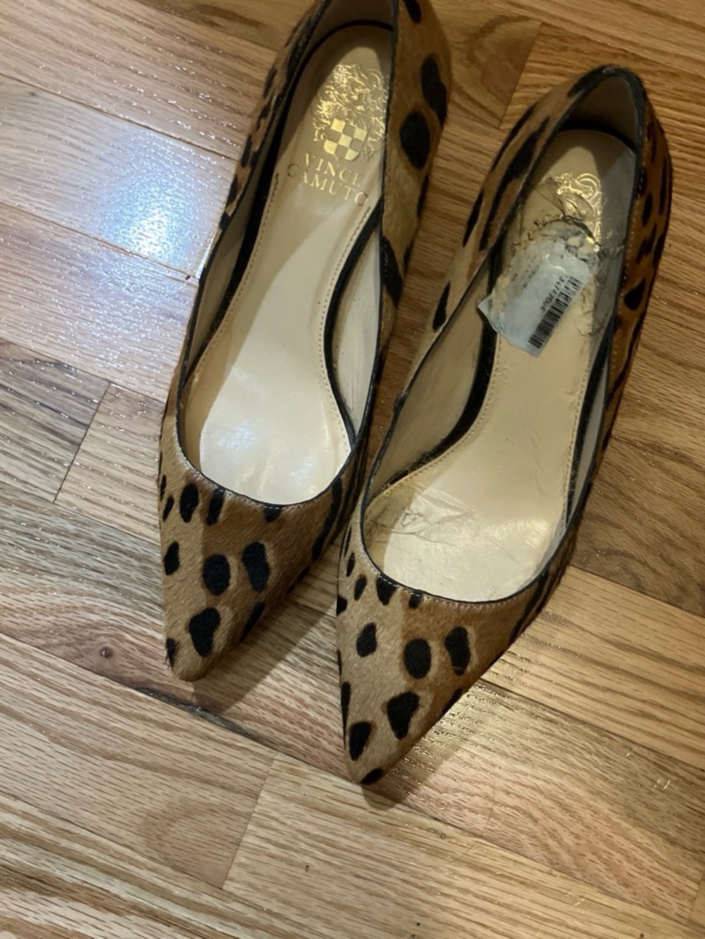 Vince Camuto Leopard Spot Pointed Toe Pumps - Brown/Black